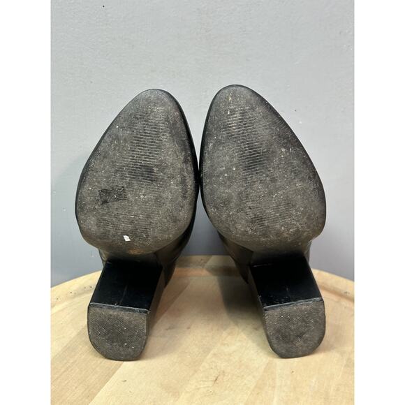 Madden‎ Girl Shoes Womens Size 9 Black Block Heel Pointed Toe Ankle Booties PU - Picture 11 of 12